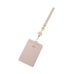 [ アフタヌーンティー リビング ] AfternoonTea LIVING 定期入れ HQ43 フラワーチャーム付き本革コードリールパスケース/Afternoon Tea PREMIUM ライトグレー