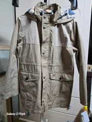 ダックス ベージュ フード チェック パータン ジャケット