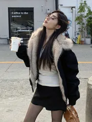 冬季新作レディース韓国風ジャケット、厚手で保温性抜群。レトロY2Kストリートスタイルで、おしゃれに合わせやすく、快適で暖かい。日常の