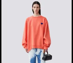 (最終割引) ADER ERROR トゥイン ハート ロゴ スウェットシャツ (サーモン)