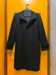 【H2-82】◇ COMME CA DU MODE MEN　 Lサイズ　コート　黒色　無地