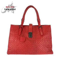 ボッテガヴェネタ　イントレチャート　ボストンバッグ　レザー　レッド ボッテガヴェネタP ショルダーバッグラムレザーイントレチャート赤系