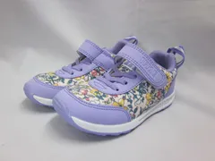キッズ スニーカー　イフミー IFME 30-0806  キッズシューズ 子供靴 女の子  通園 普段履き  ベルクロ 軽い　花柄　パープル　16.0㎝