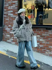 ダッフルコート レディース 新作 立ち襟 中長丈 フェイクファー 羊毛風 オフィス カジュアル 冬 保温 アウター 上品 防寒 厚手 ふわふわ 暖かい おしゃれ