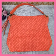 《 GHERARDINI》　ゲラルディーニ　ワンショルダーバッグ　SOFTY　ソフティ　モノグラム総柄　軽量バッグ　A4サイズ対応　オレンジ　保存袋付　送料無料・匿名配送・最短即日発送いたします！　103