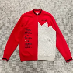 (100)カステルバジャック 防風ニットジップアップ