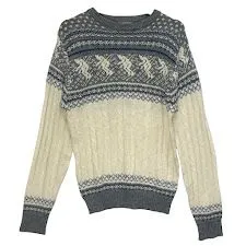 MCGREGOR/マクレガー ニット セーター 長袖 KOREA製 メンズ M ホワイト/グレー