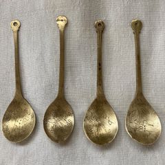 スッカラ 薬匙 中国 韓国 李朝 スプーン 朝鮮工芸 真鍮 骨董 古道具