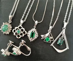 緑石　アクセサリーまとめ売り　S7 　ネックレスまとめ売り