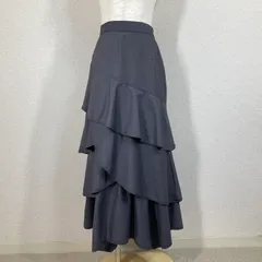 【ページボーイ】スカート　黒 PAGEBOY　F　ステッチティアードフレアスカート フレア　プリーツ ロング　ウエストゴム