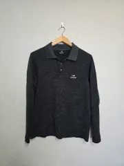 アイダー メンズ 長袖 起毛 ポロTシャツ グレー サイズ 105