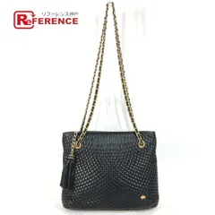 BALLY バリー ショルダーバッグ ロゴ キルティング フリンジ タッセル レザー ブラック