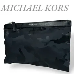 【B4339】 MICHAEL KORS マイケルコース クラッチバッグ ポーチ ナイロン 迷彩柄 ブラックファスナー セカンドバッグ