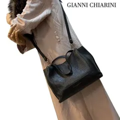 ジャンニキャリーニ　GIANNI CHIARINI　ルドヴィカ　ブラックシボレザー　2WAYショルダーバック【ハンドルちぎれ】