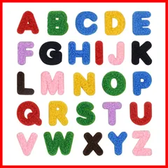 【人気商品】ワッペン ノンアイロン 貼るだけ 刺繍シール MUNCVY アップリケ DIY服 アルファベット モチーフ 26枚セット カラフル 装飾 男の子 女の子 保育園 幼稚園 パッチ 補修 衣類 浴衣 手袋 手帳 飾り
