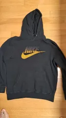 NIKE ブラック フーディー L 起毛 金色 ロゴ