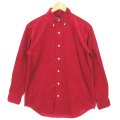 ラルフローレン RALPH LAUREN コーデュロイ BD シャツ 長袖 綿 160 レッド ワンポイント kz12811