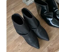 ブラック スティレット アンクル ブーツ