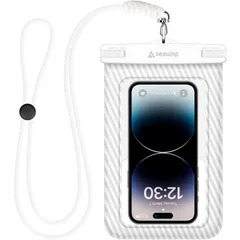 数量限定 お風呂 海 水中撮影 プール 釣り タッチ可 防水ポーチ 通話可 携帯用 顔認証 iPhone 14 大きめ 13 ストラップ付き 12 水に浮く 11 Pro 防水ケース【IP68防水防塵】フローティングフィラー Maxなど全機種通用 スマホ ホワ