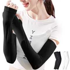 数量限定 [SLEEPSINERO] アームカバー レディース 【国際検査機関・UPF50+認証済み】 腕カバー ひんやり 【瞬間冷感】 ロング丈 手の甲までUVカット 紫外線対策 吸湿速乾 滑り止め 日焼け止めカバー 冷感アームカバー 指先まで 夏