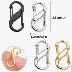 No.342 S字 カラビナ 5個セット ミニサイズ 2.5cm キーホルダー 吊り下げ フック