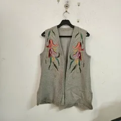 ヴィンテージ 花 刺繍 ベスト