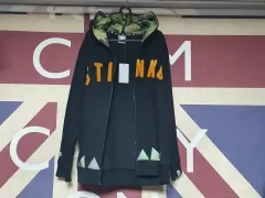 ハッツオン フード ジップアップ アウター 裏起毛 ジャケット S 90 M 95 L 100 ブラック