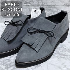 ファビオルスコーニ ダメージ加工 シルバー 本革 レザー EU35 - メルカリ
