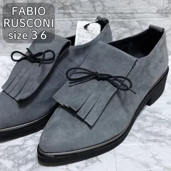 【未使用品】FABIO RUSCONI キルトローファー 36　ファビオルスコーニ フリンジ リボン スエード やぎ革