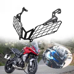 【送料無料】トライアンフ Tiger Sport 660(TigerSport660) 2021-対応 ヘッドライトガード メッシュカバー 保護グリル アルミ合金 飛び石?枝対策 取付簡単 無加工取付想定 ブラック/シルバー 選択可 1セット