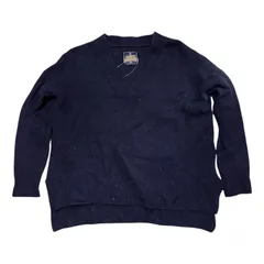 ZK11  ハミルトンラムウール　HAMILTON LAMBSWOOL   アーバンリサーチ　URBAN RESEARCH  ウールニット　Vネック　プルオーバー　ネイビー　ウール100%  レディース　サイズOne