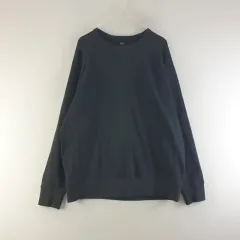 UNIQLO ユニクロ メンズXL ブラック 無地 スウェットスウェットシャツ L1772