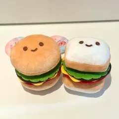 (2個セット) ハンバーガーサンドウィッチぬいぐるみキーホルダー 8cm 新品
