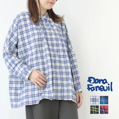 [30%OFF] ダナファヌル Dana Faneuil ヘリンボンシャーリングチェックドルマンブラウス D-6125314 日本製 シャツ レギュラーカラー ワイド レディース 2025秋冬 [返品・交換不可]