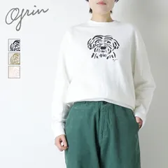 [20%OFF] グリン grin コーマ裏毛プリントプルオーバー 8255C-018 日本製 スウェット クルーネック 犬 リブ レディース 2025秋冬 [返品・交換不可]