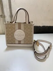 j282 COACH コーチ デンプシー トート22 ショルダーバッグ レザー キャンバス