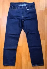 (送料無料※メルカリshop取引では対象外)無印良品 ストレート 生デニム デニムズボン(34)