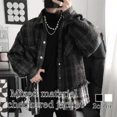 ステンカラーコート メンズ 異素材チェック柄ジャケット 丈 トレンチコート ピーコート ロング ミドル ウール アウター ビジネス ブランド 