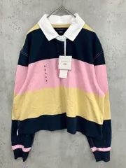 新品 UNIQLO JW ANDERSON ユニクロ JWアンダーソン 完売品 長袖 ボクシーラガー ポロシャツ sizeM/ネイビー/ピンク/イエロー ■■ レディース