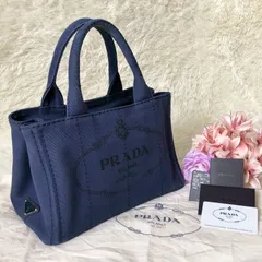 PRADA   カナパ　Ｓ ハンドバッグ　ネイビー  ギャランティ付き　保存袋付