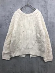 UNITED ARROWS ユナイテッドアローズ ノーカラー ジップアップ ニット セーター オフホワイト ◆■ レディース