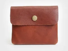 小銭入れ　ポーチ ミニ財布 薄い 　牛本革　コインケース　カード入れ  ブラウン
