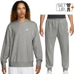 ナイキ スウェット メンズ 上下 NIKE クラブ フレンチテリー 長袖スウェットシャツ ジョガーパンツ セットアップ スポーツウェア 上下組 トレーニング 男性 スエット 灰色 グレー トレーナー ロングパンツ nike/FN3889-FN3802-063