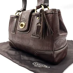 【良品】 COACH コーチ ハンドバッグ トートバッグ ショルダーバッグ ブラウン 茶 レザー 革 キーホルダー ユニセックス 男女兼用 メンズ レディース ゴールド金具