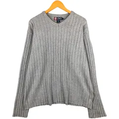 古着 ラルフローレン Ralph Lauren CHAPS チャップス Vネック コットンニットセーター USA製 メンズXL相当/eaa605824