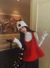 (海外配送 )ファー ベスト + 長袖 Tシャツ セット