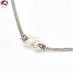 TIFFANY&CO. ティファニー インフィニティ ペンダント ネックレス 首周り約38㎝ スターリングシルバー SV925 ダブルチェーン 箱 保存袋 ショップカード 二つ折りカード