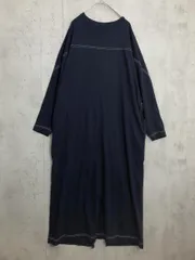 Aima Design アルマデザイン 配色ステッチ オーバーサイズ 長袖 Tシャツ ワンピース sizeM/紺 ◇■ レディース