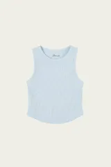 リボン빛ワッフルトップス ブルー