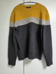 HAZZYS メンズ バイカラー ニット 100